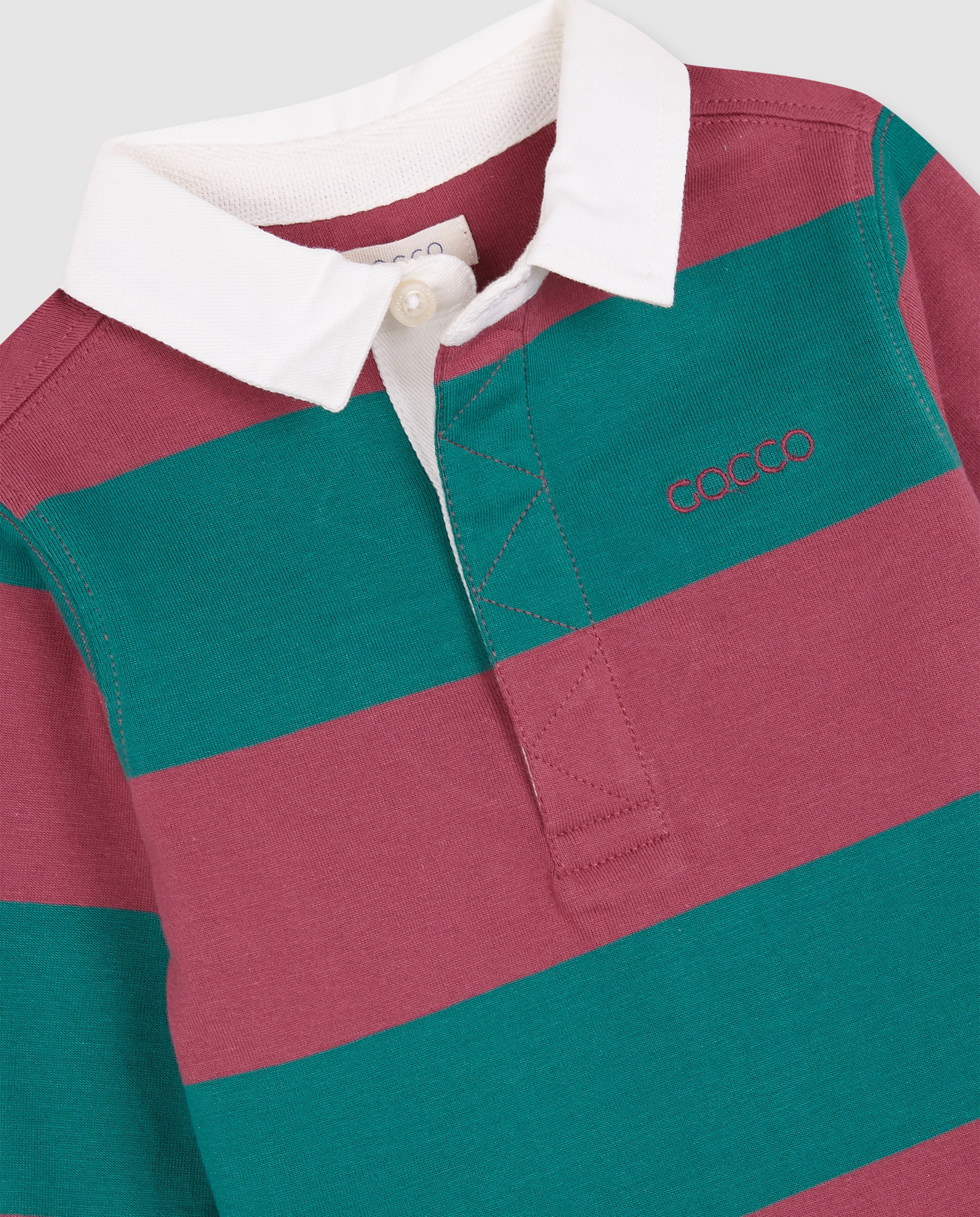 Polo para Bebé com Bordado e Patch Estampado Rosa-5