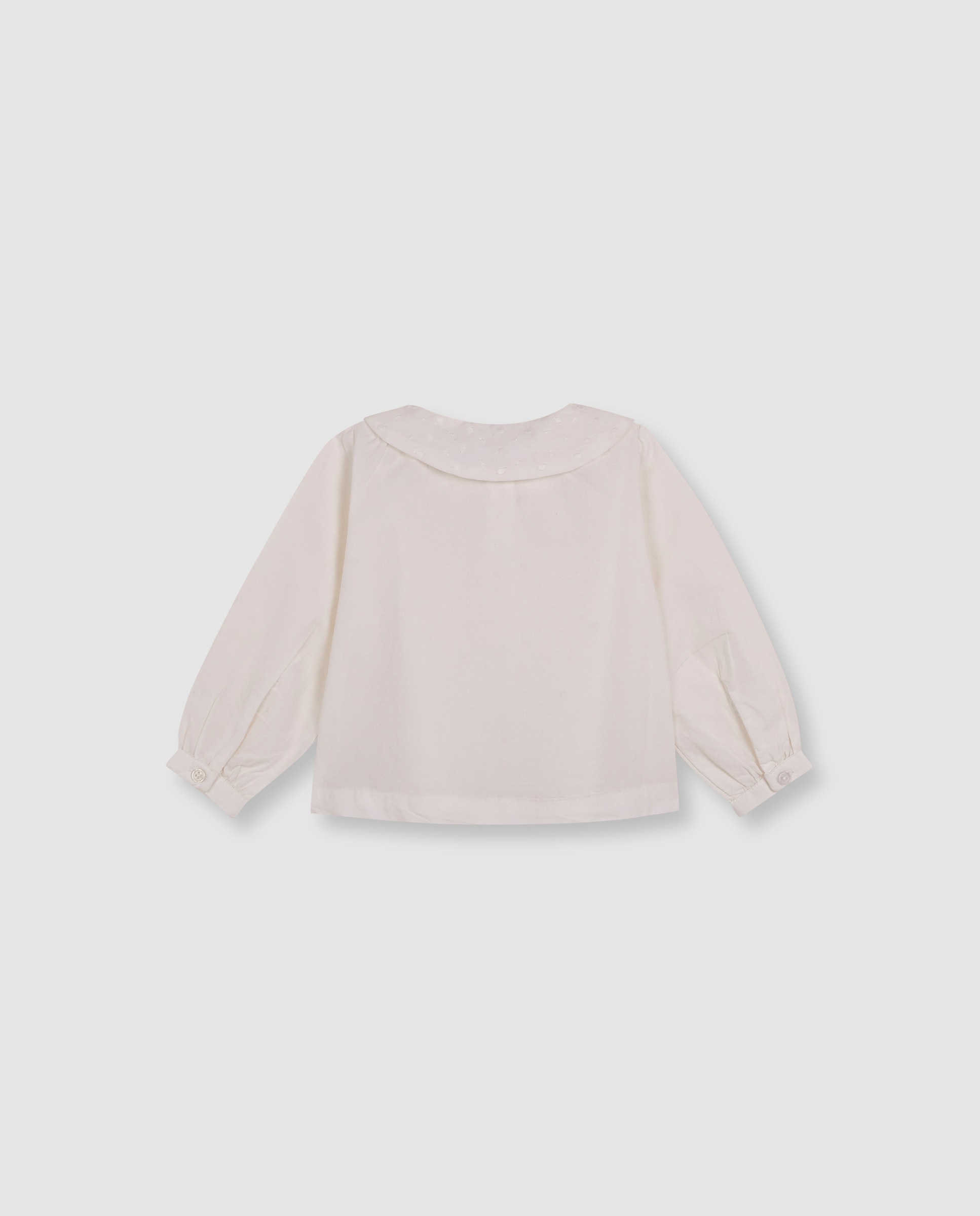 Blusa para Bebé com Gola Bordada Branco-2