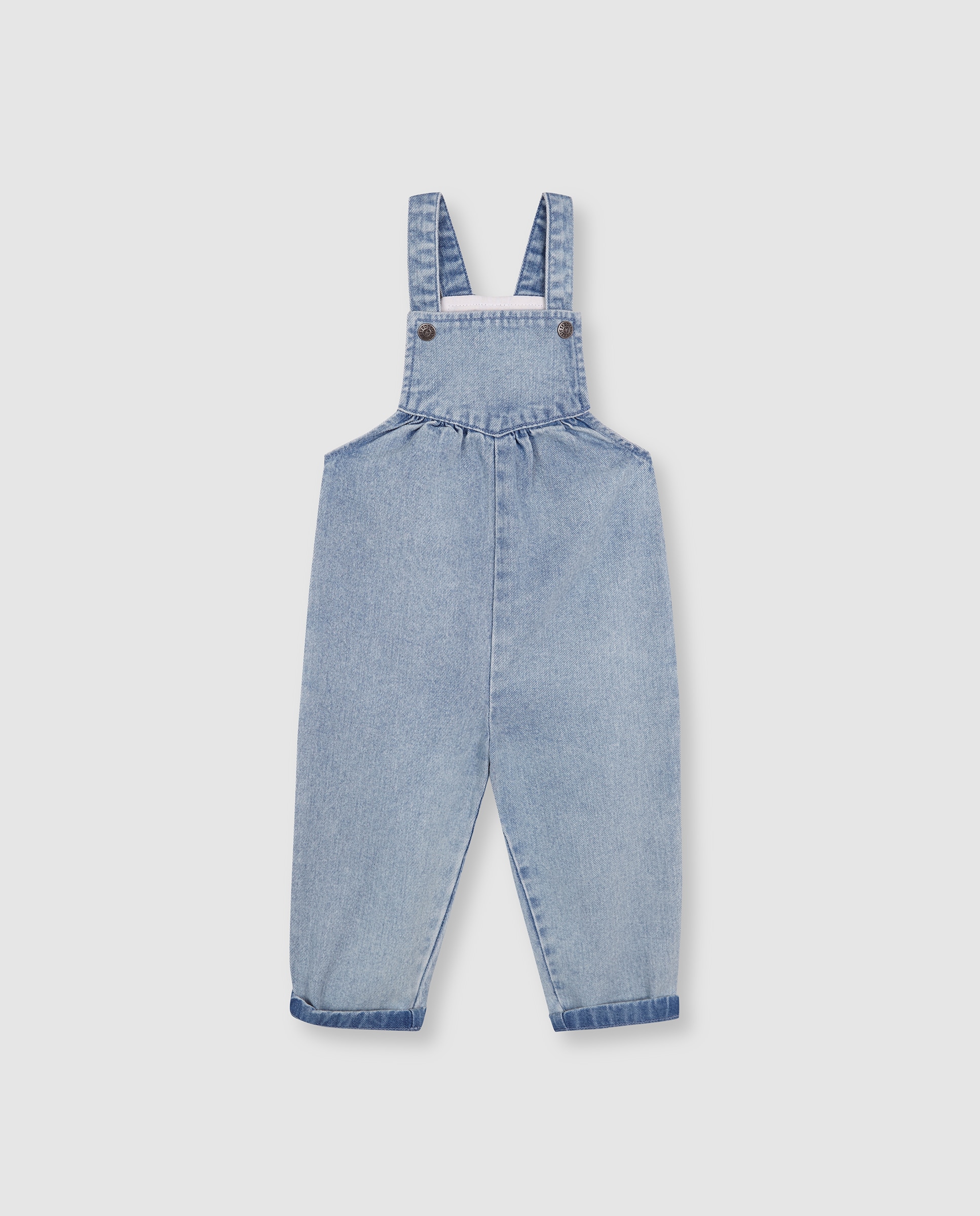 Imagem 0 de Jardineiras Jeans para Bebé com Franzido e Bolsos