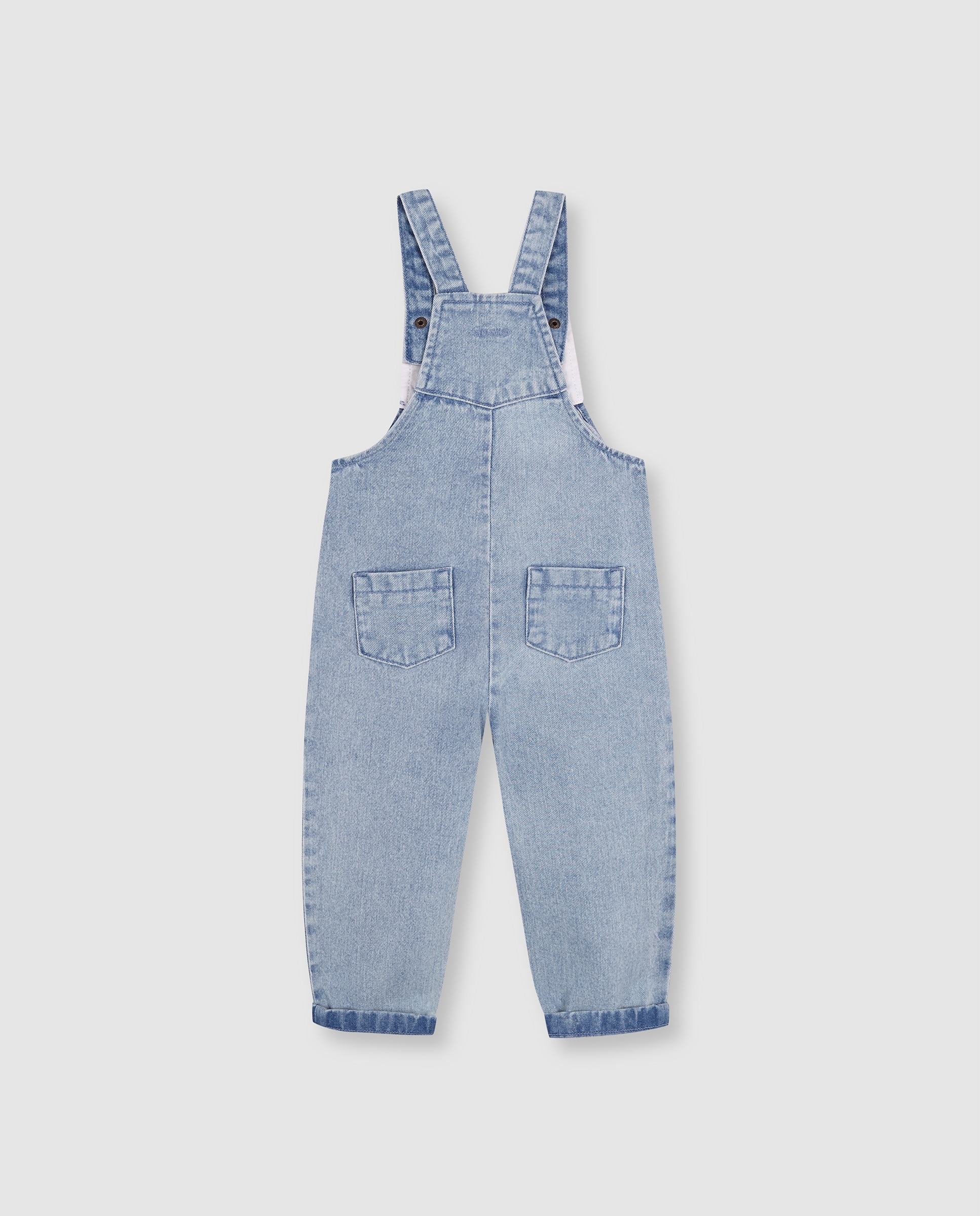 Jardineiras Jeans para Bebé com Franzido e Bolsos Gocco Azul-índigo-2