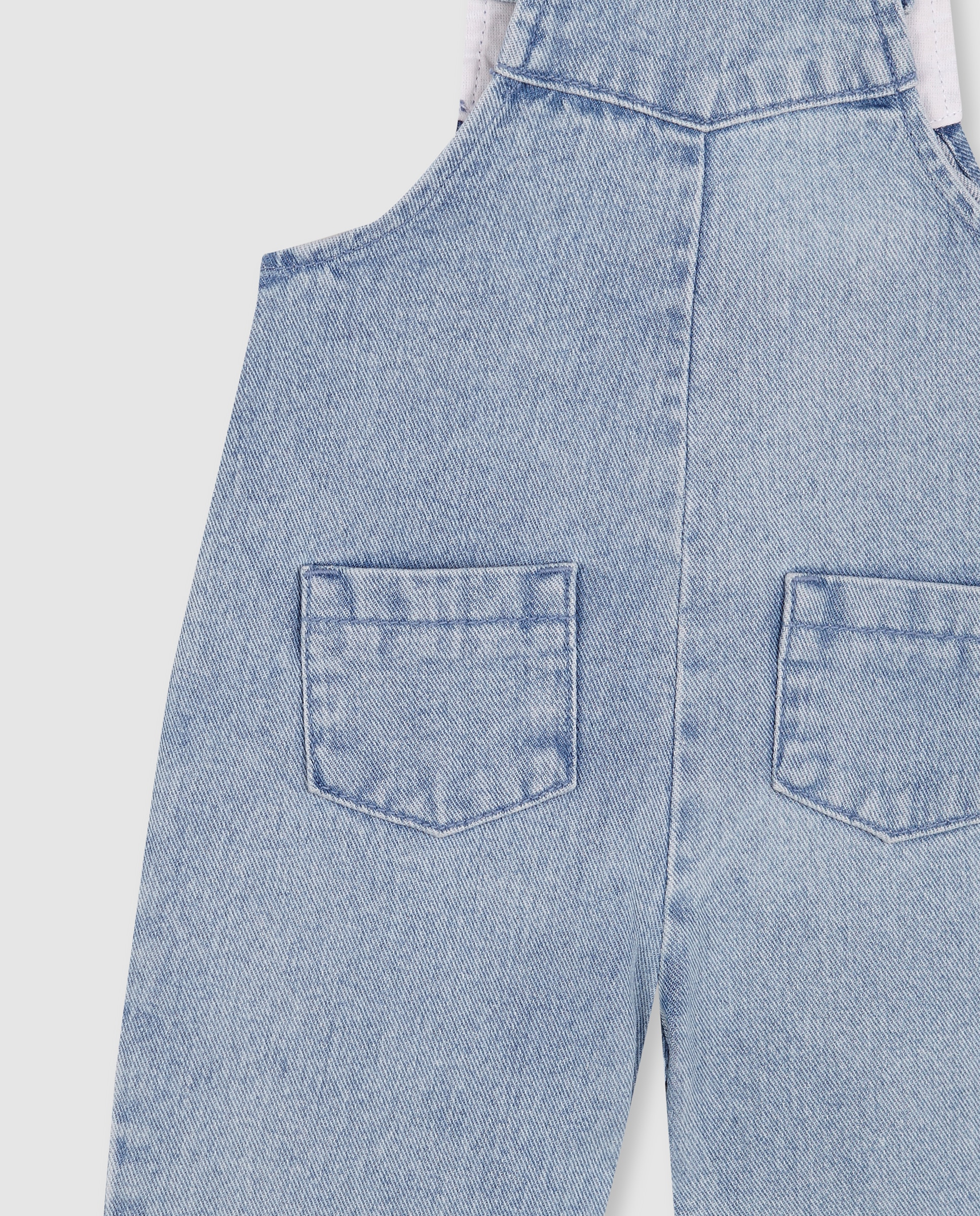 Jardineiras Jeans para Bebé com Franzido e Bolsos Gocco Azul-índigo-4