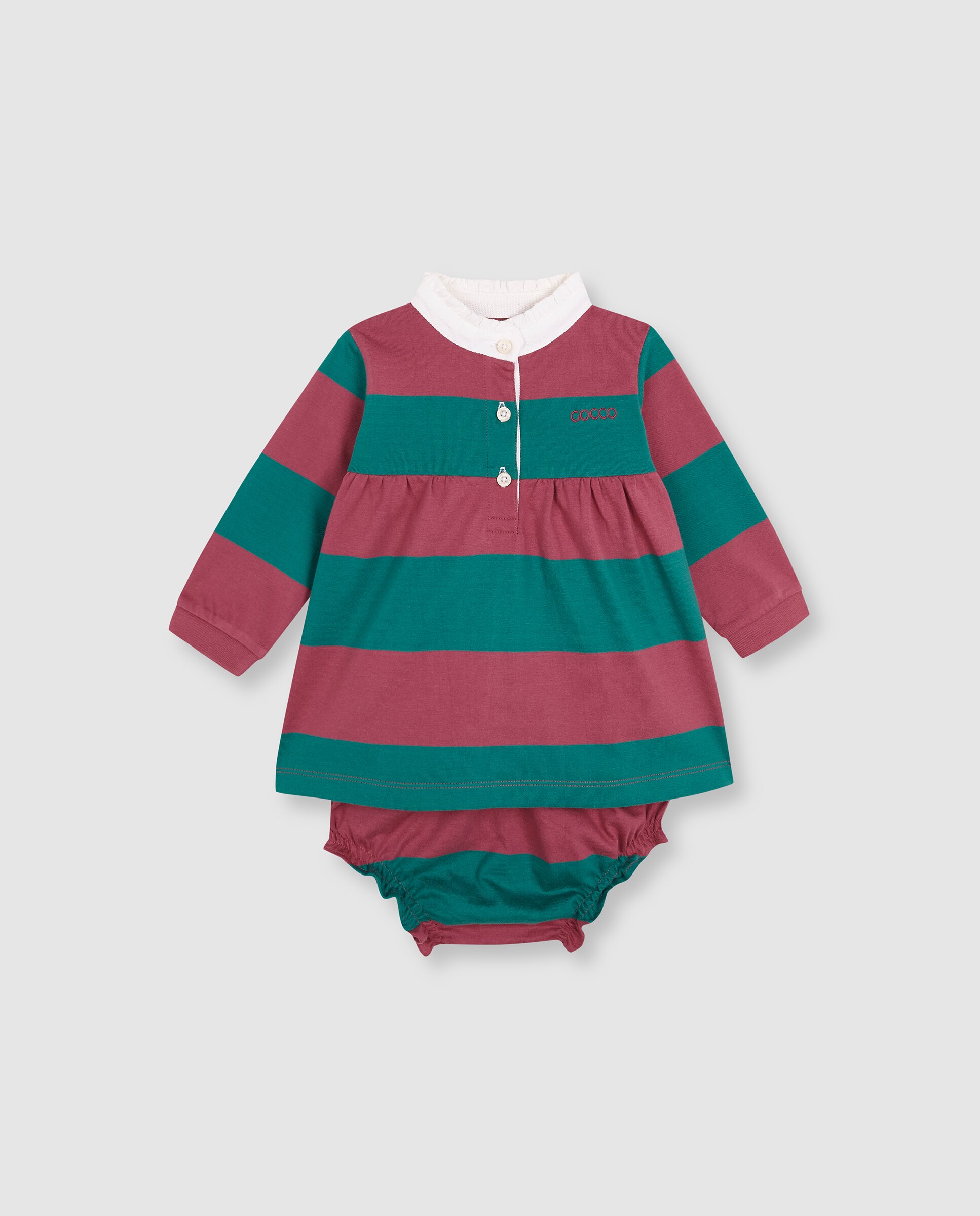 Vestido Polo para Bebé com Patch Rosa-3