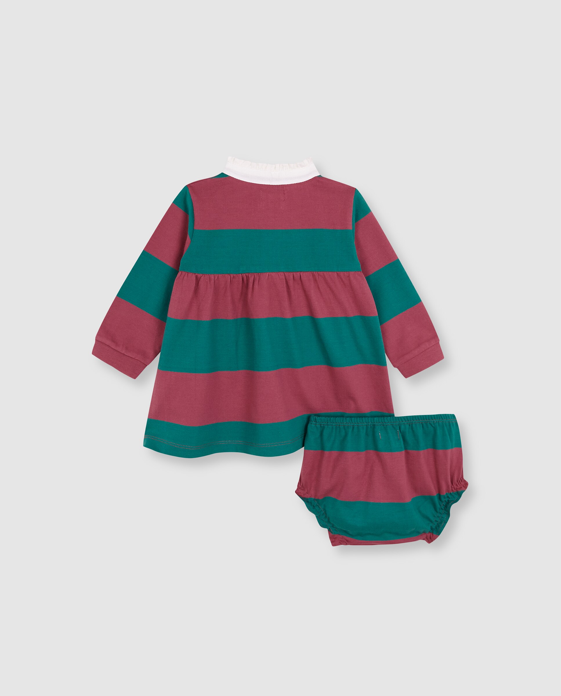 Vestido Polo para Bebé com Patch Rosa-4