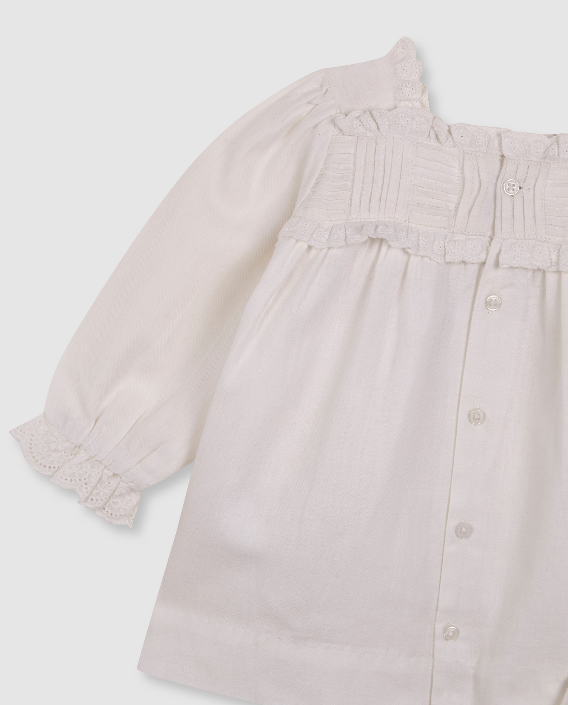Conjunto para Bebé com Capota e Cubrepañal Branco-4