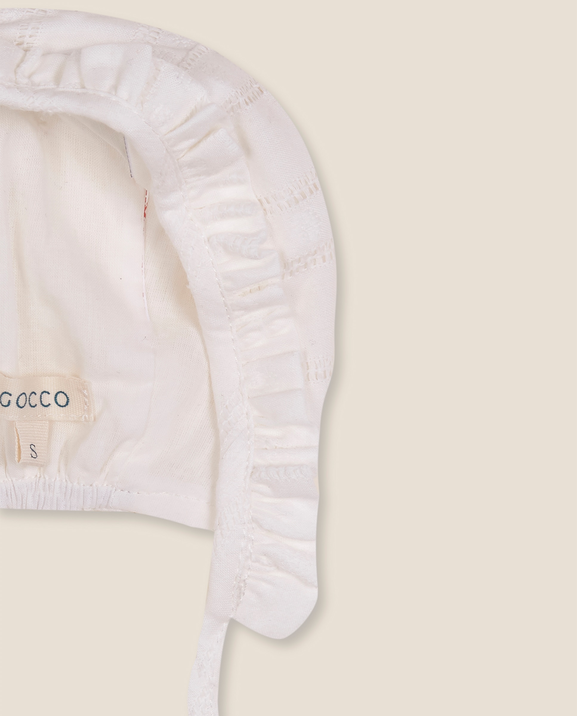 Capota de Bebé com Folho a Condizer com Saia Branco-2