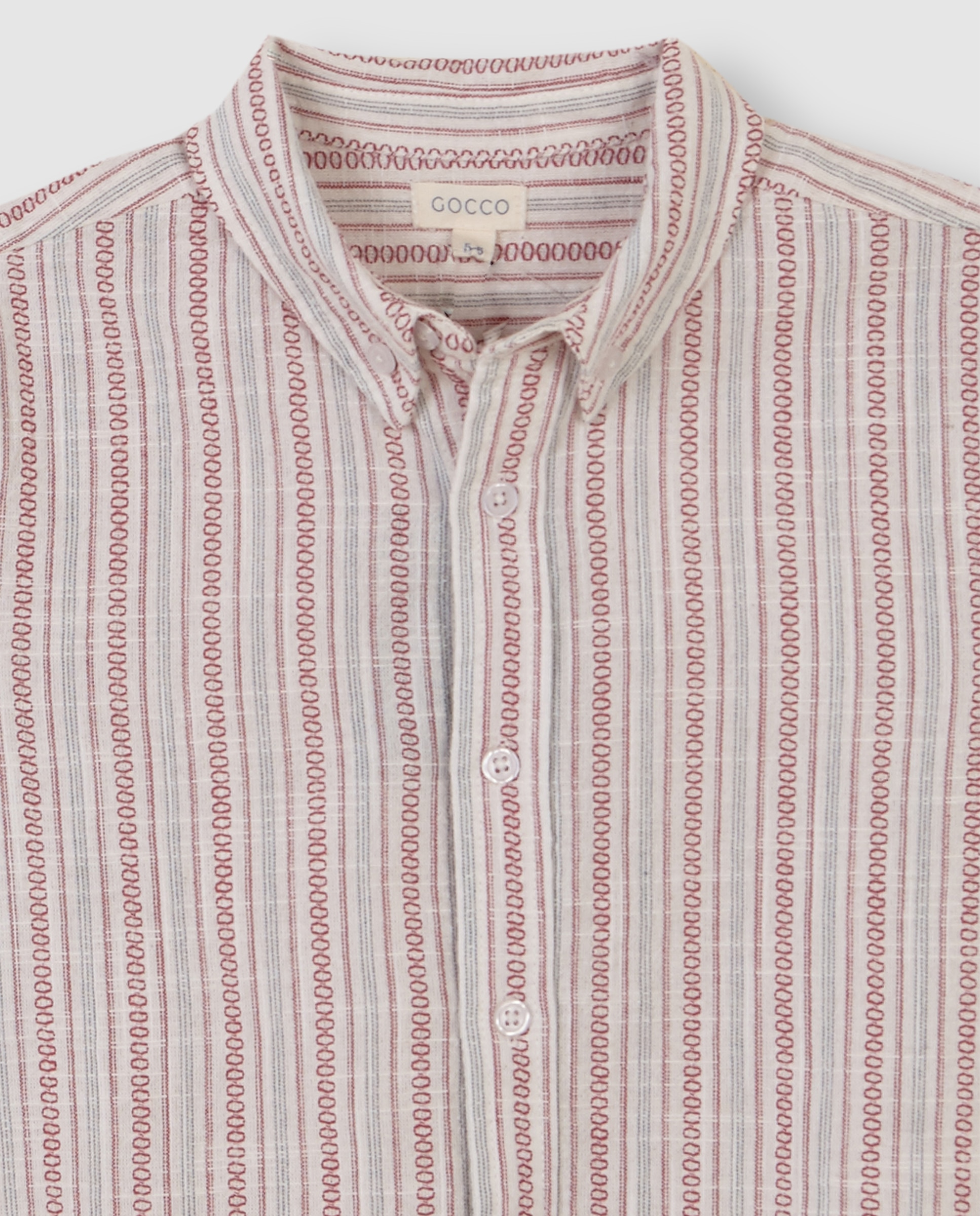 Camisa Infantil Às Riscas com Gola e Tapeta Branco-5