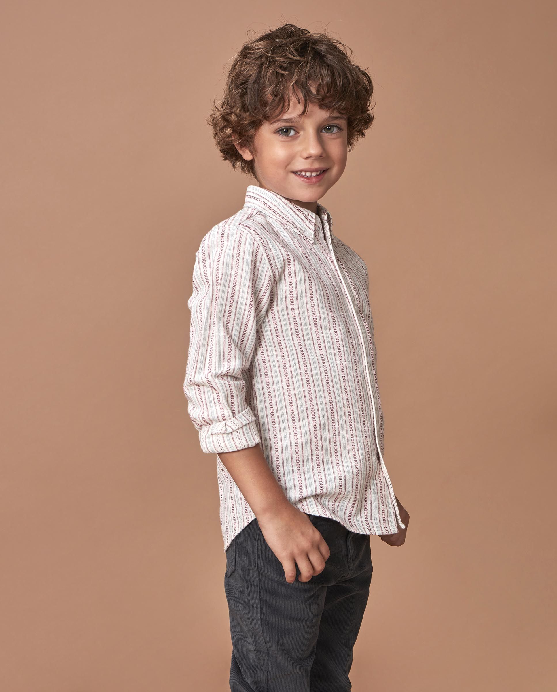 Imagem 0 de Camisa Infantil Às Riscas com Gola e Tapeta