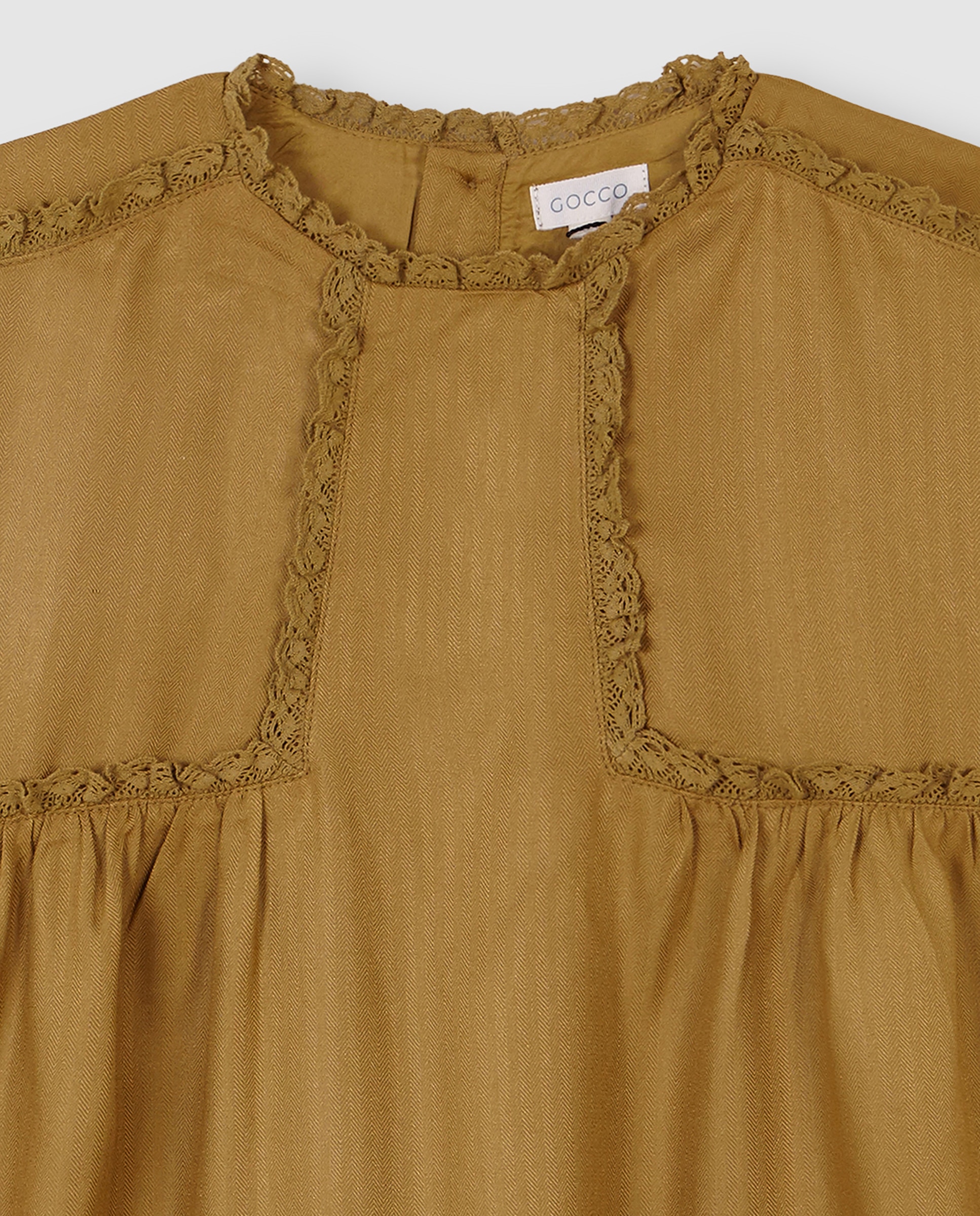 Vestido Infantil com Tiras Bordadas Amarelo-4
