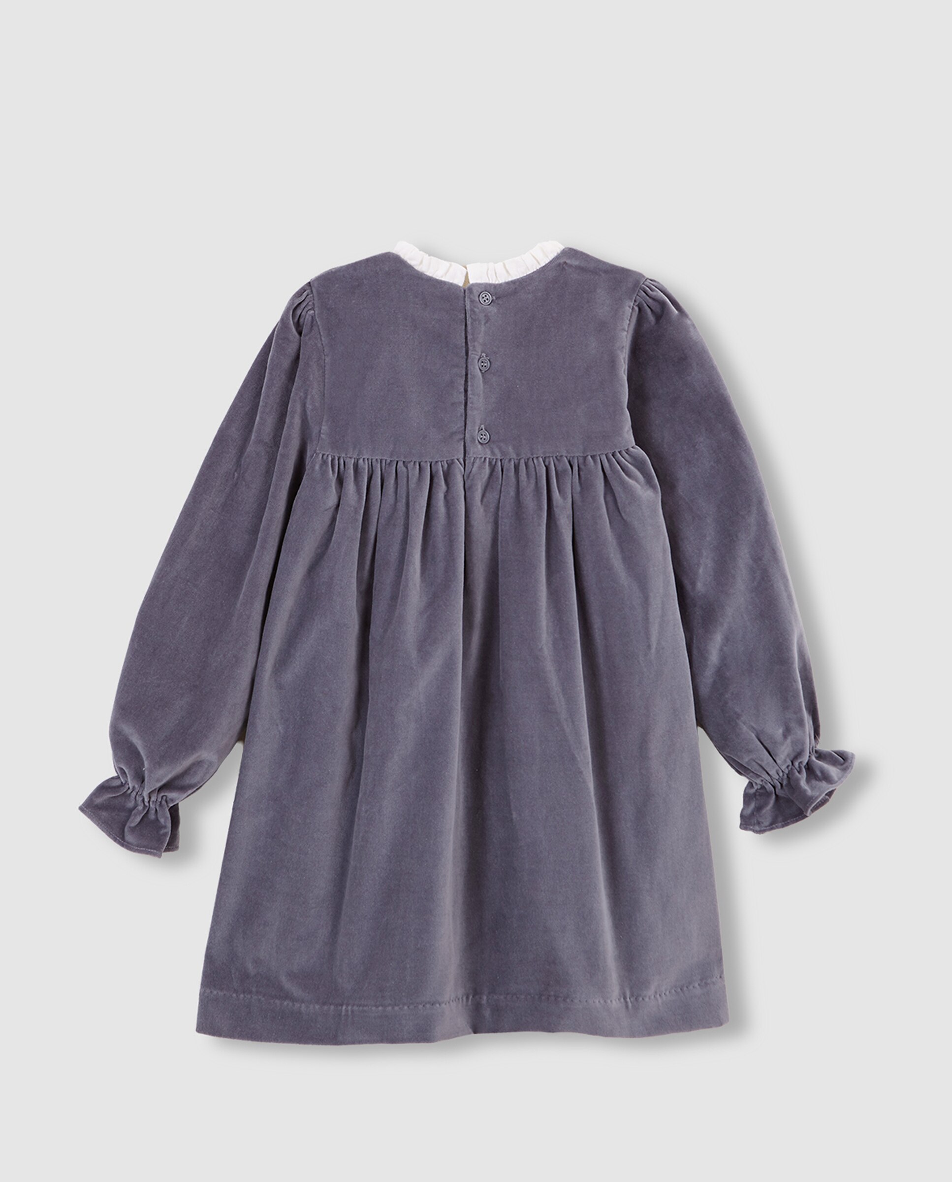 Vestido Infantil de Veludo para Eventos Azul-2