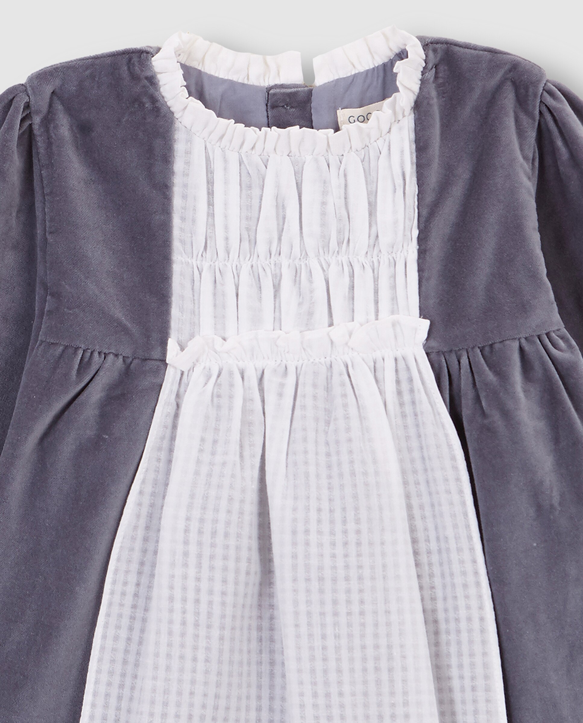 Vestido Infantil de Veludo para Eventos Azul-3