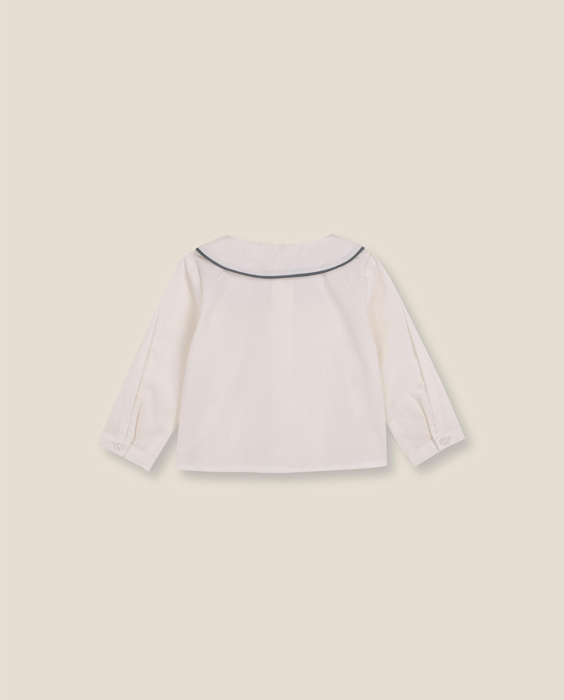 Camisa para Bebé com Gola Peter Pan Branco-2