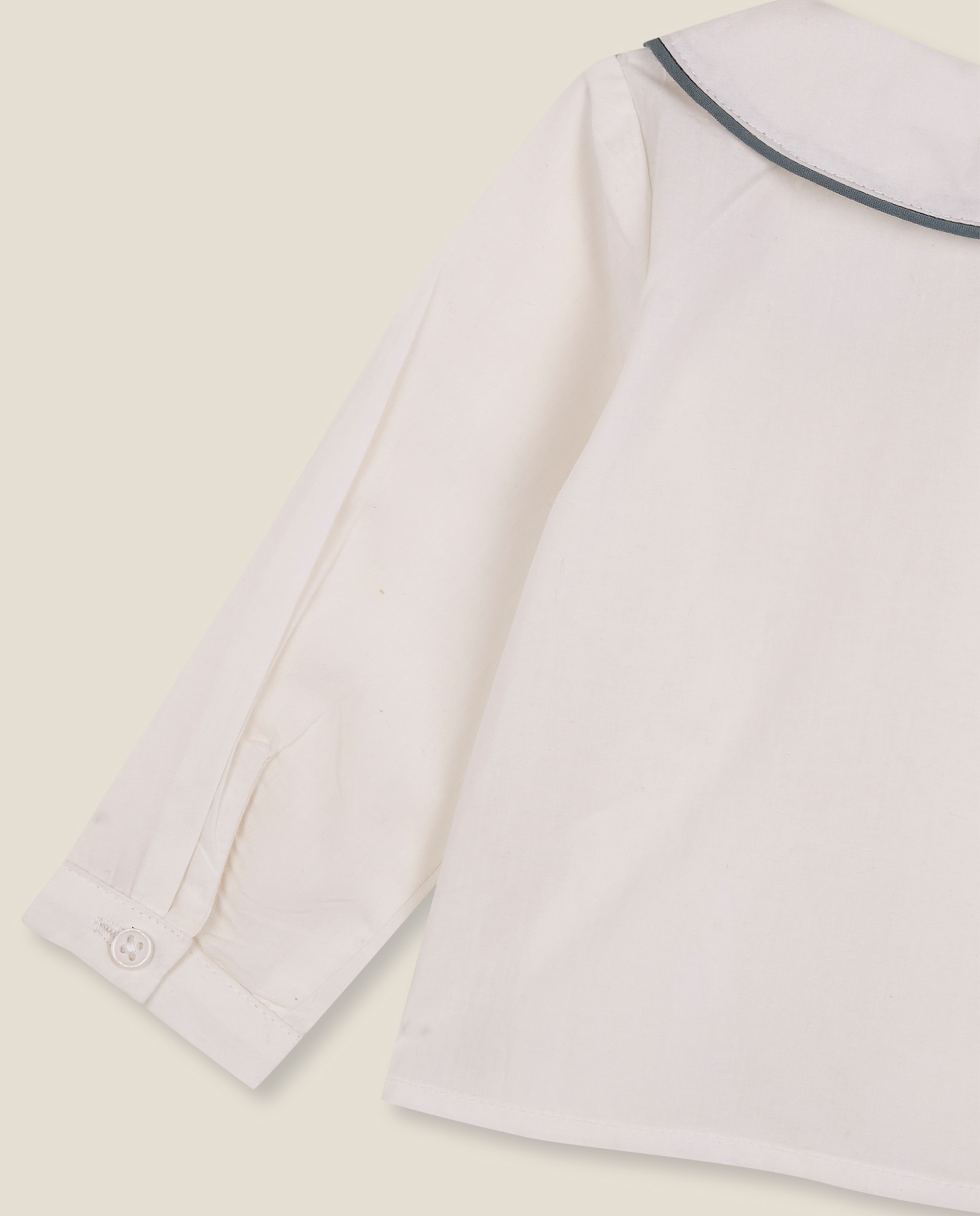 Camisa para Bebé com Gola Peter Pan Branco-4