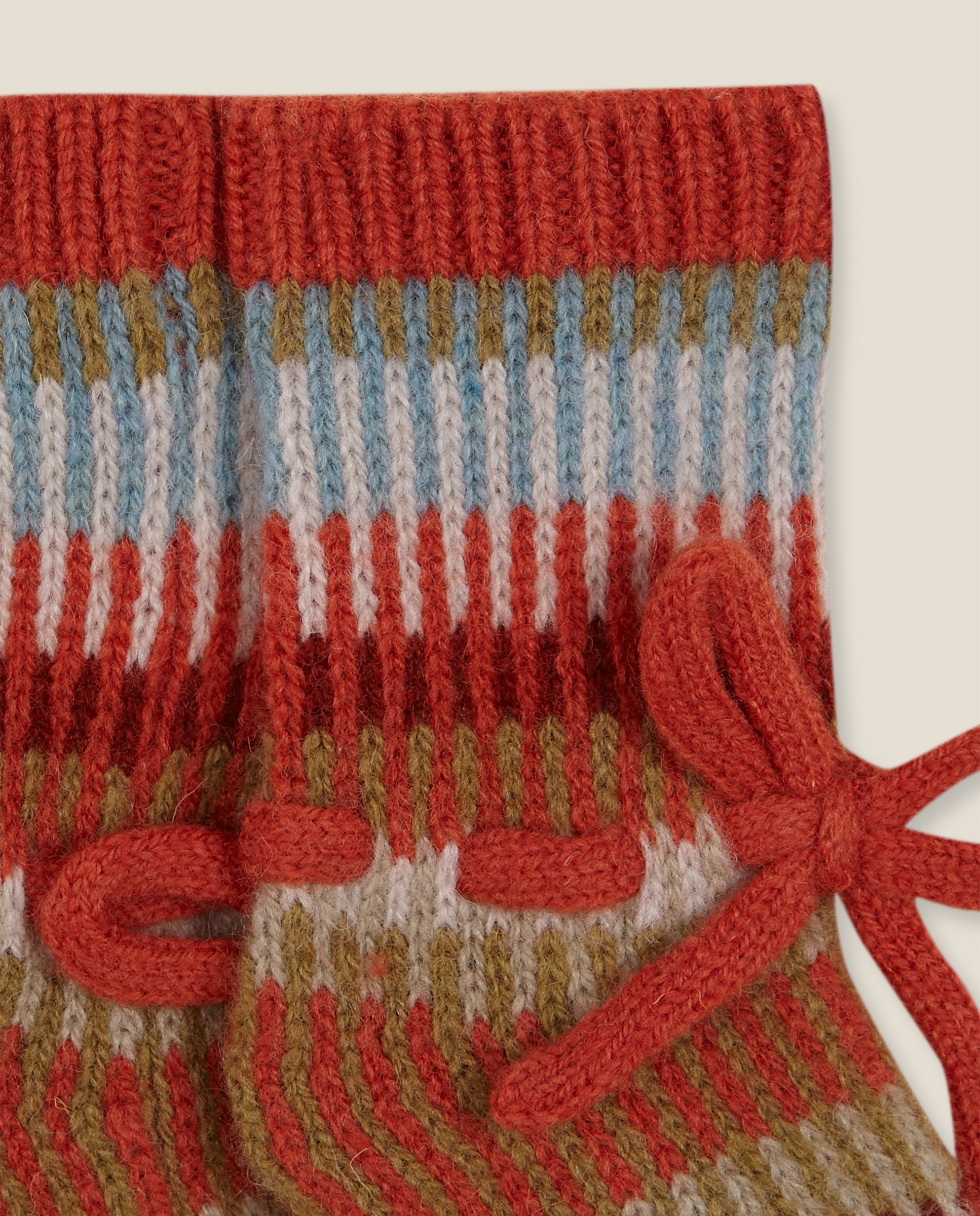 Sapatinhos de Bebé de Jacquard com Cordão Laranja-2