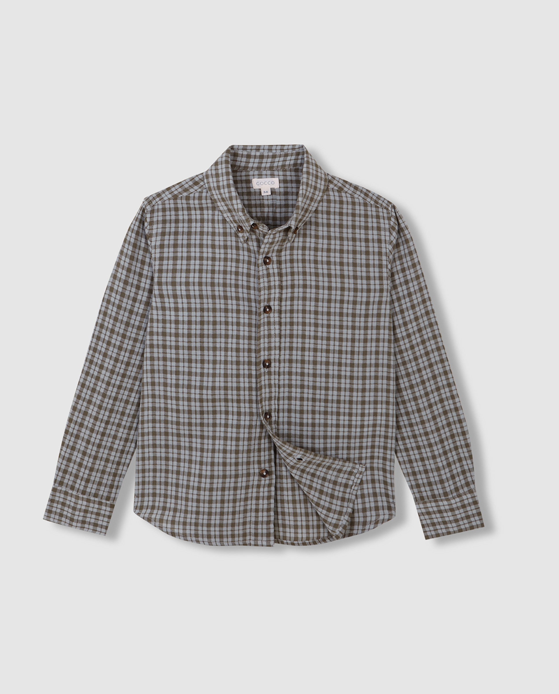 Imagem 0 de Camisa Infantil Aos Quadrados com Gola Tipo Camisa