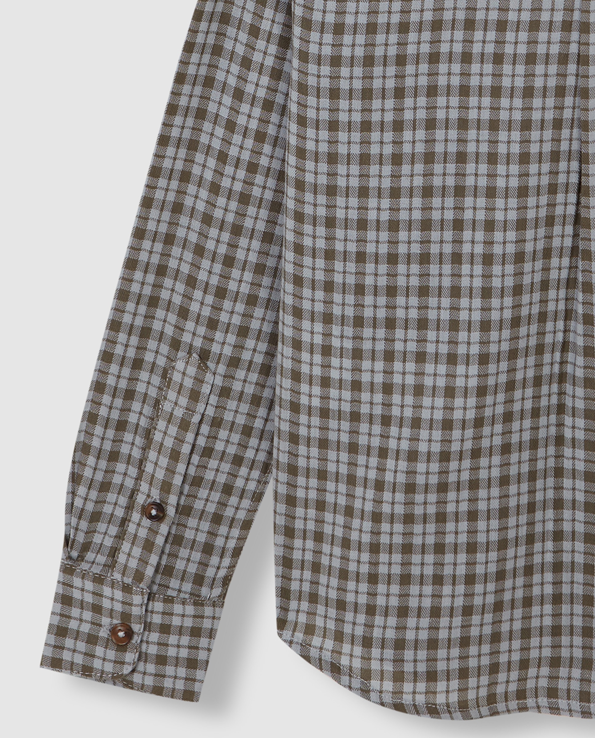Camisa Infantil Aos Quadrados com Gola Tipo Camisa Cinzento-claro-4