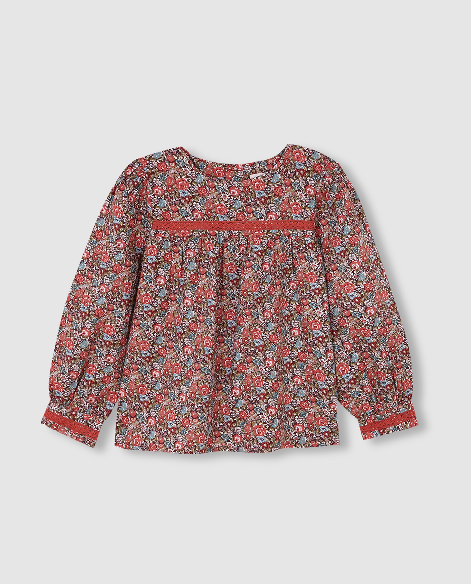 Imagem 0 de Blusa Infantil com Estampado Floral e Tira Bordada