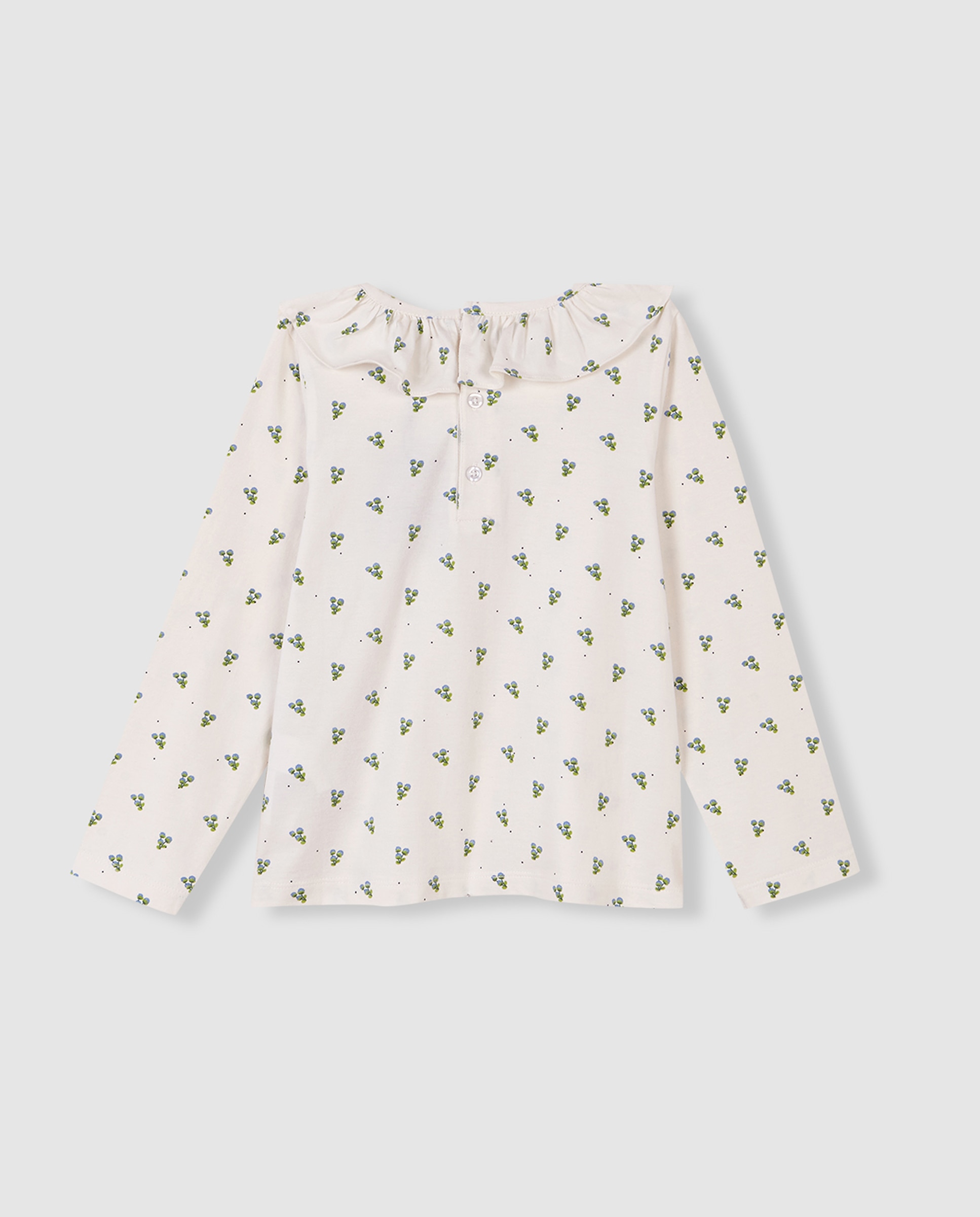 T-shirt Infantil com Gola Folho Branco-2