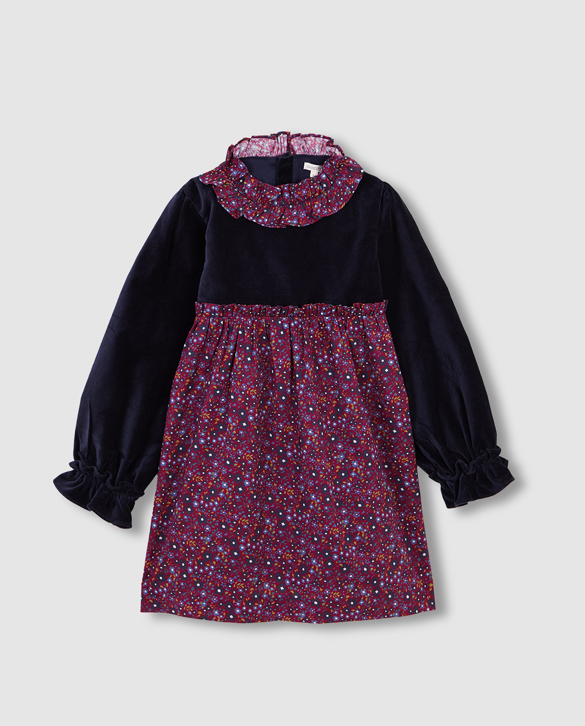 Imagem 0 de Vestido Infantil de Veludo com Estampado