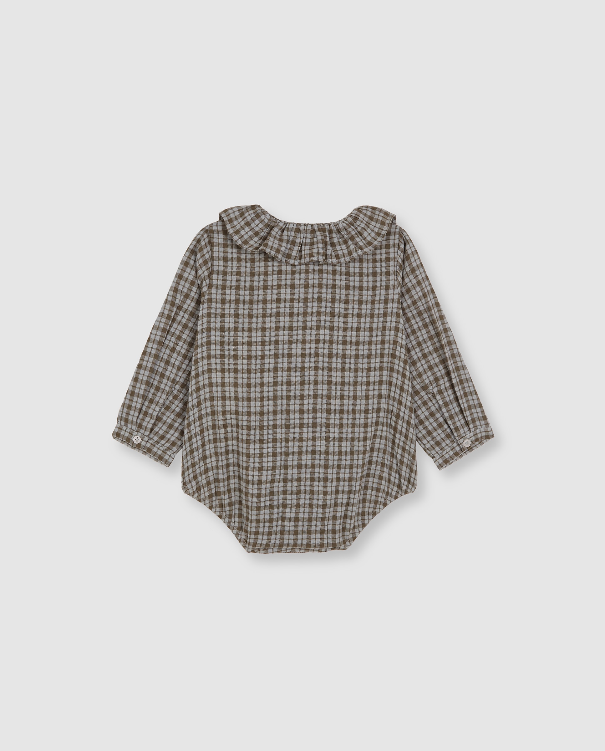 Camisa Body para Bebé com Gola Bebé Cinzento-claro-2