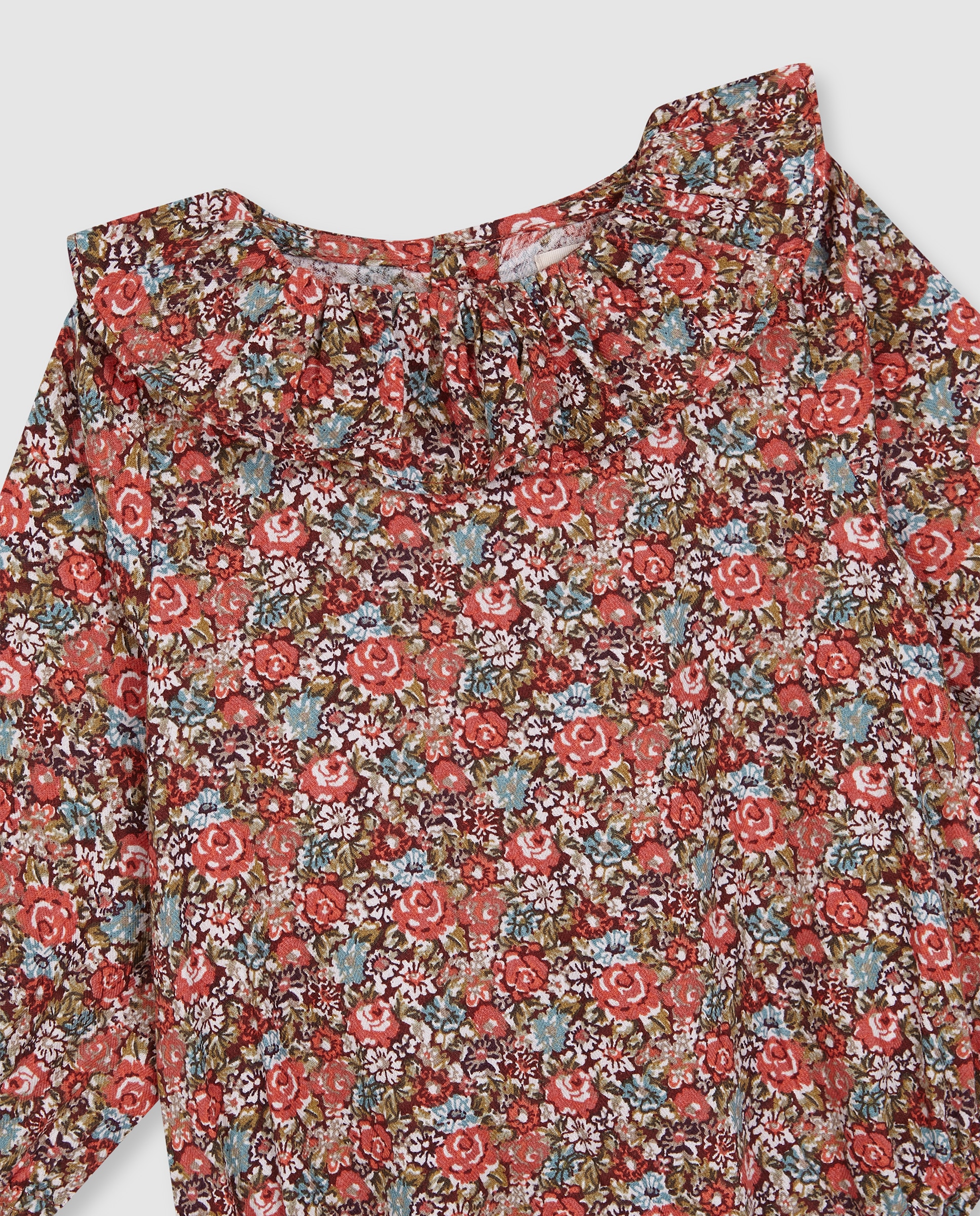 Body Blusa para Bebé com Estampado Floral Laranja-3