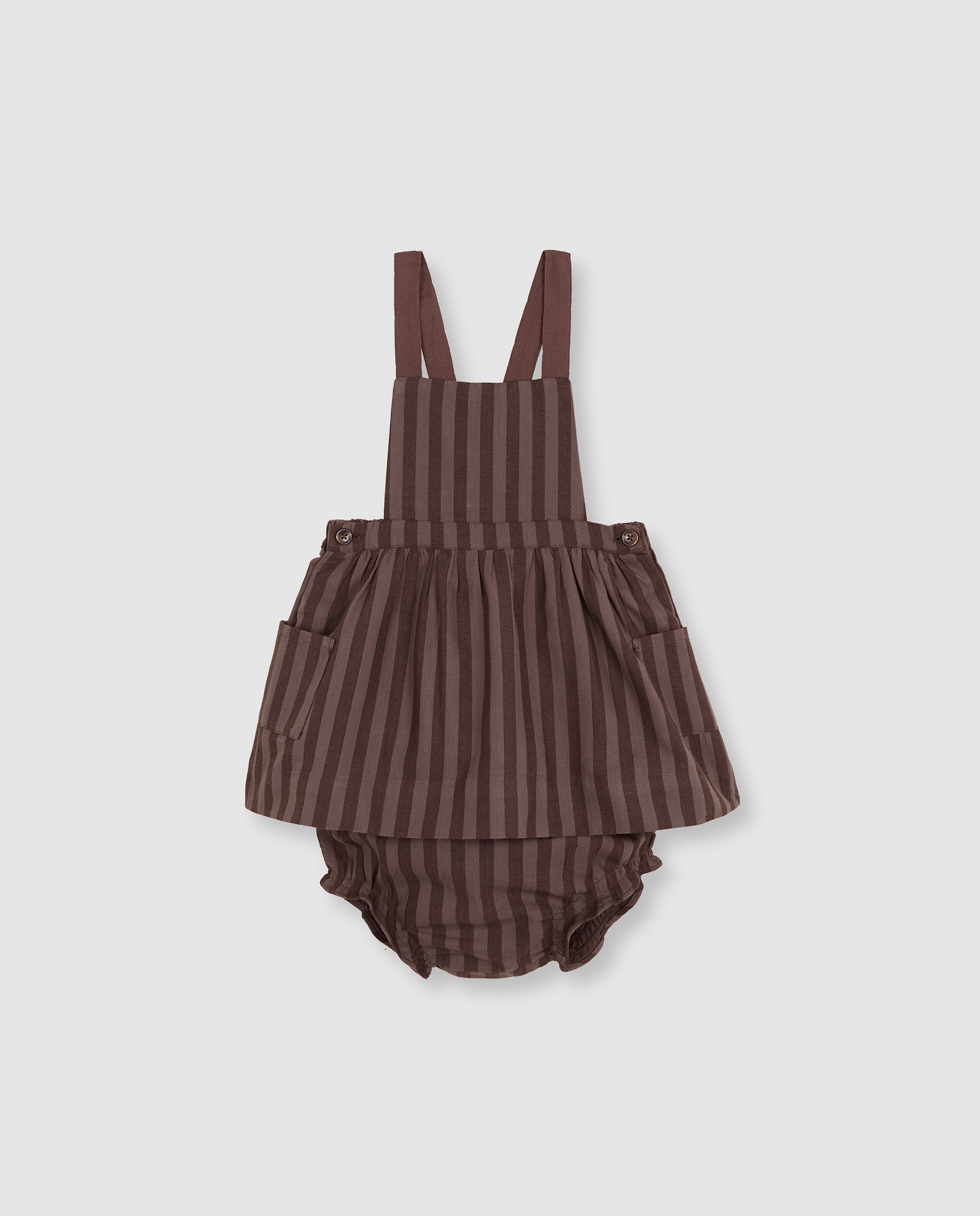 Imagem 0 de Vestido Curto para Bebé Às Riscas com Bolsos