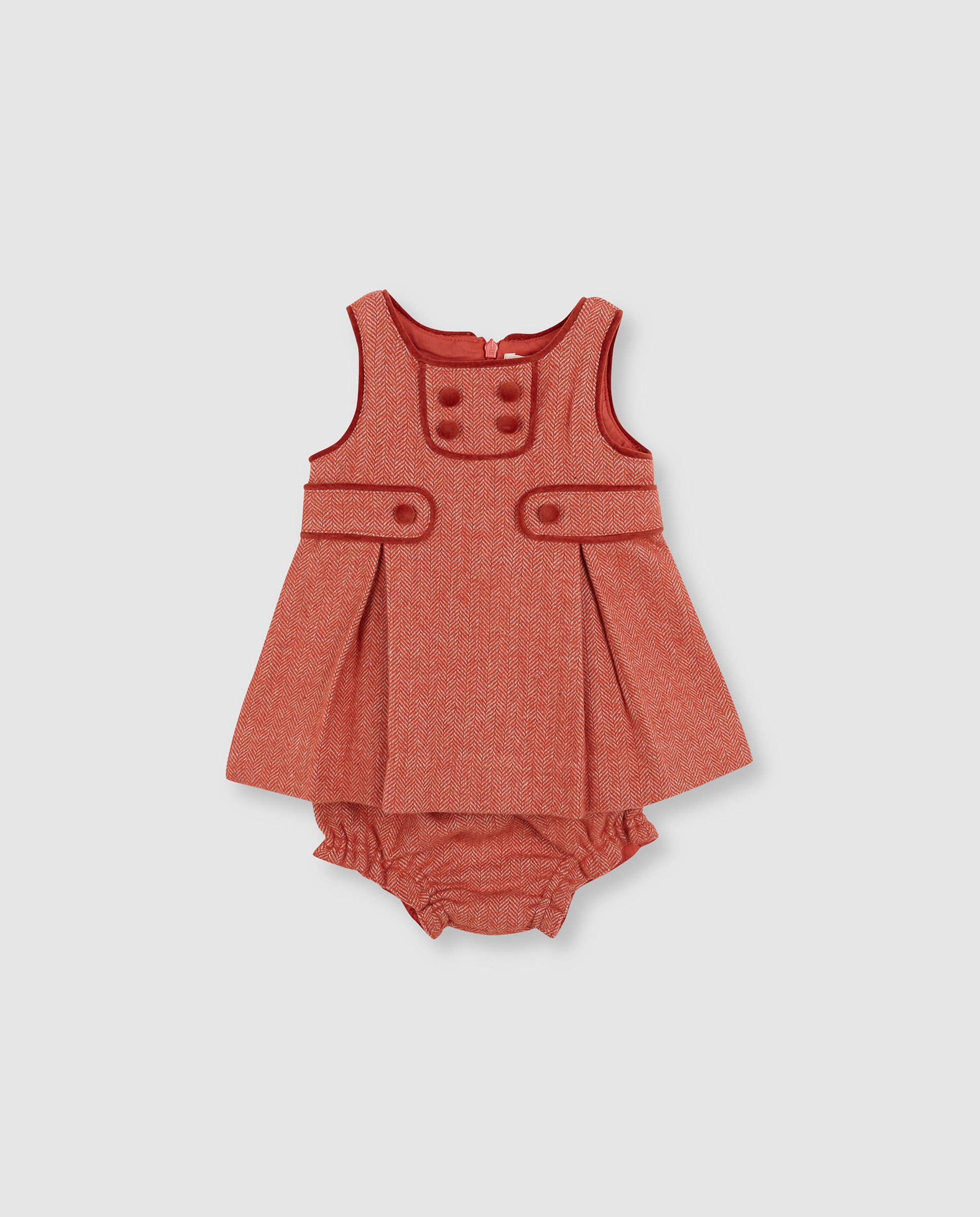 Imagem 0 de Vestido Curto para Bebé de Espiga com Veludo