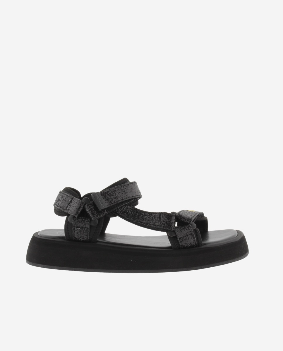 Chinelos em Preto Brilhante com Velcro Preto brilhante-1