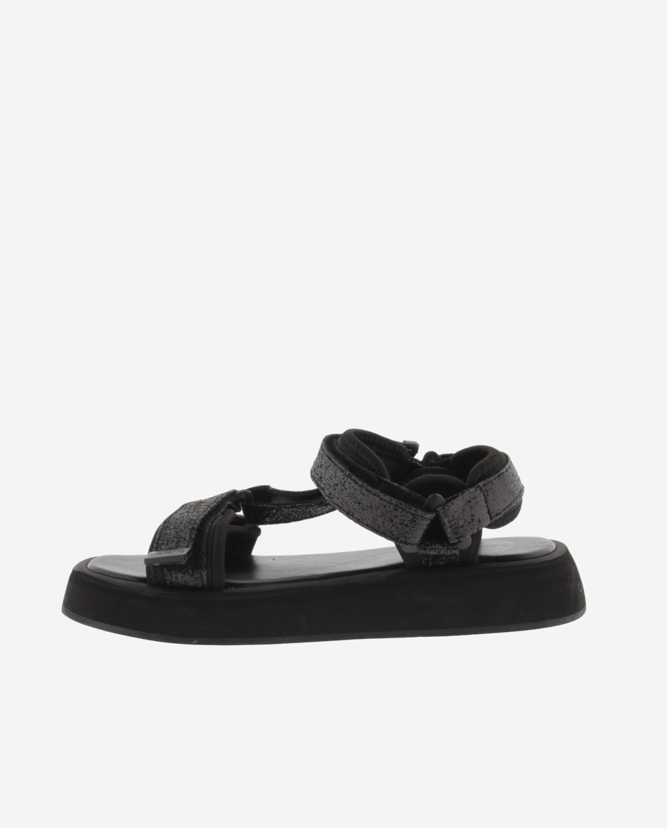 Chinelos em Preto Brilhante com Velcro Preto brilhante-3