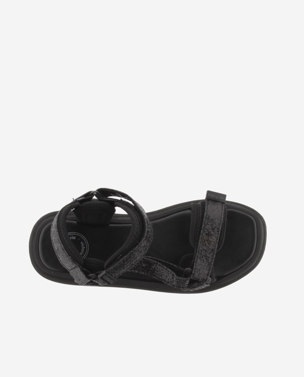Chinelos em Preto Brilhante com Velcro Preto brilhante-4