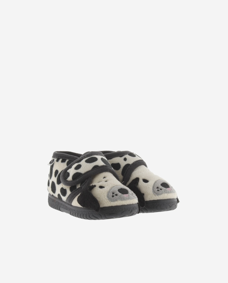 Pantufas Fechadas de Pelo Dálmata com Velcro e Sola Victoria Cinzento-escuro-5