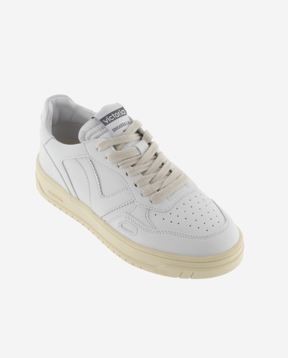 Sapatilhas Desportivas Branco Monocromáticas com Biqueira Perfurada Branco-2