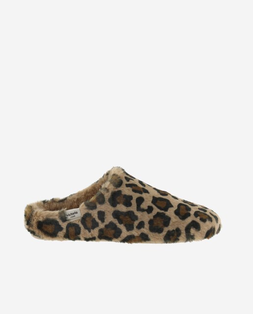 Imagem 0 de Pantufas Abertas de Pelo Soft Leopardo com Palmilha Tipo Pelo de Ovelha