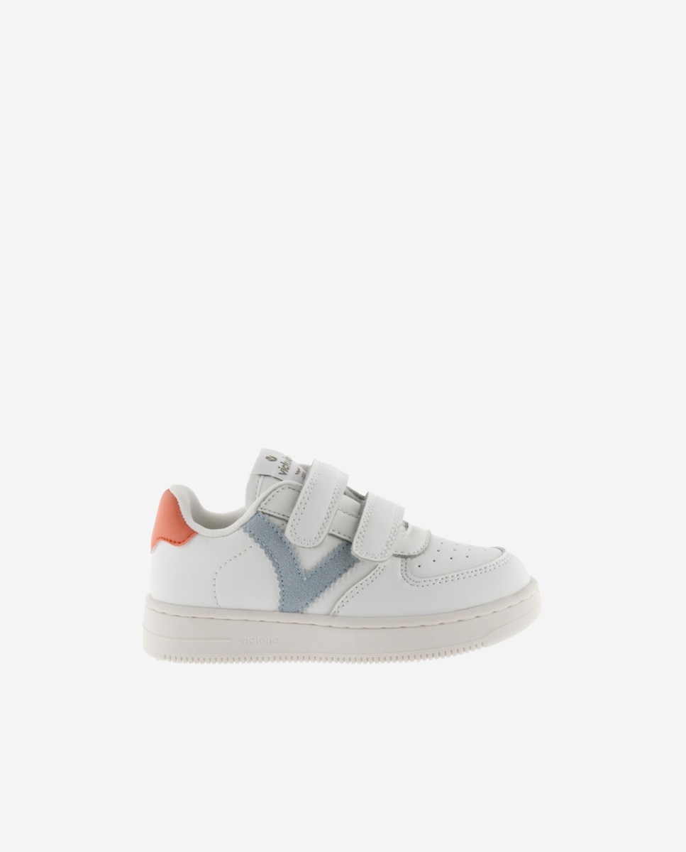 Sapatilhas Desportivas Infantil com Peças em Contraste e Velcro Victoria Azul-claro-1