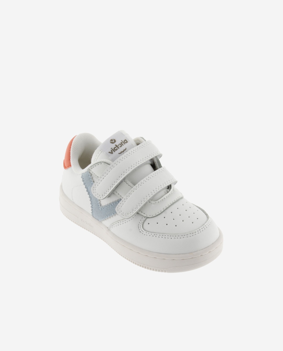 Sapatilhas Desportivas Infantil com Peças em Contraste e Velcro Victoria Azul-claro-2