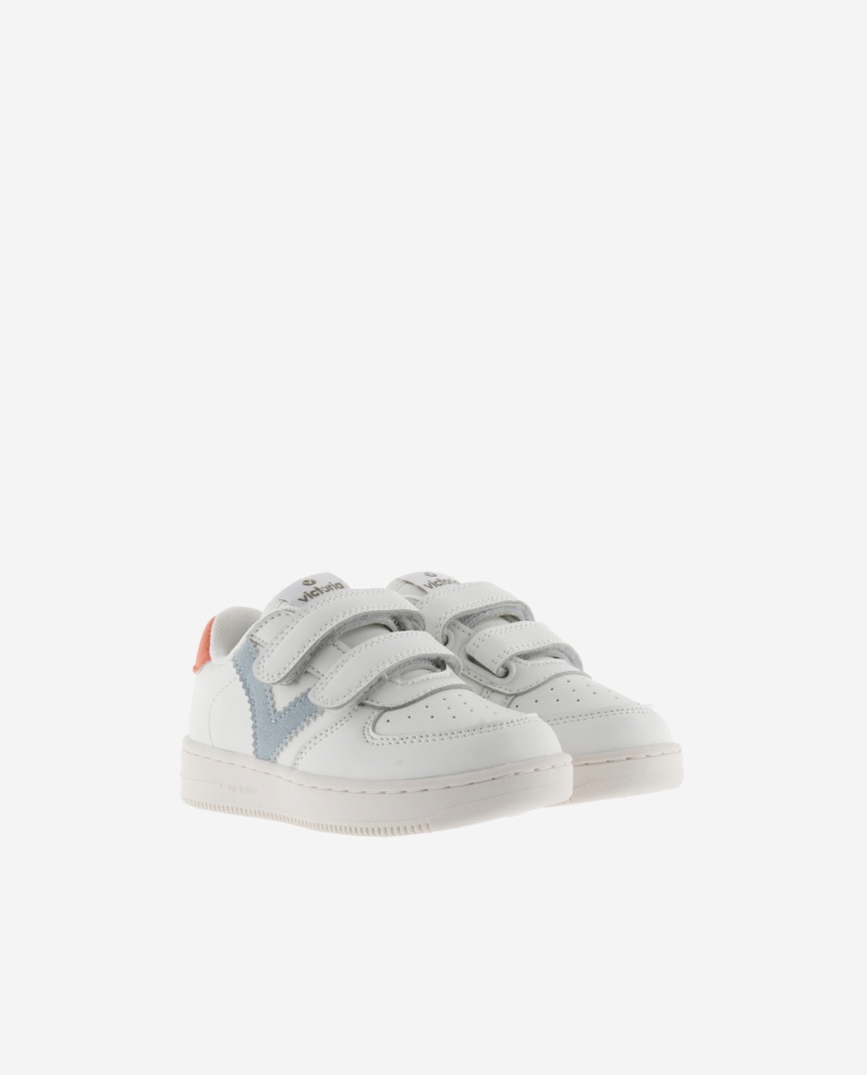 Sapatilhas Desportivas Infantil com Peças em Contraste e Velcro Victoria Azul-claro-5