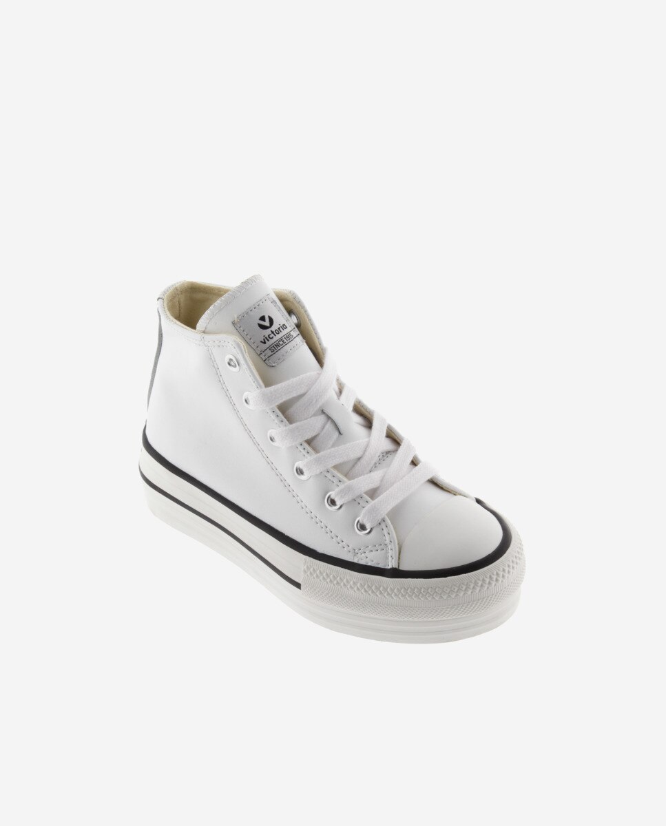 Sapatilhas Altas Infantil com Plataforma Dupla Branco-2