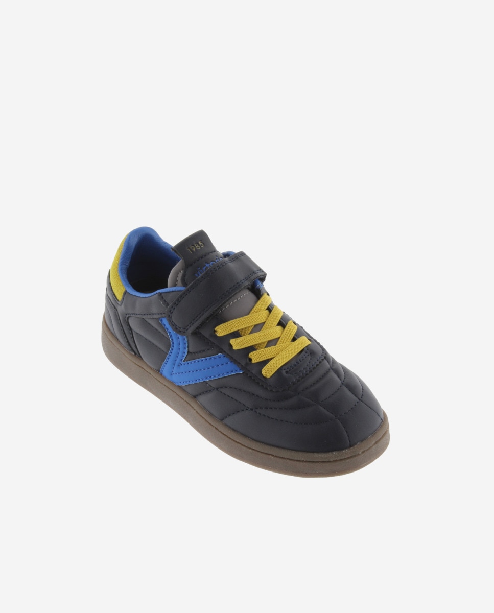 Sapatilhas Desportivas Metalizadas com Tira Aderente e Sola Caramelo Victoria Azul-marinho-2