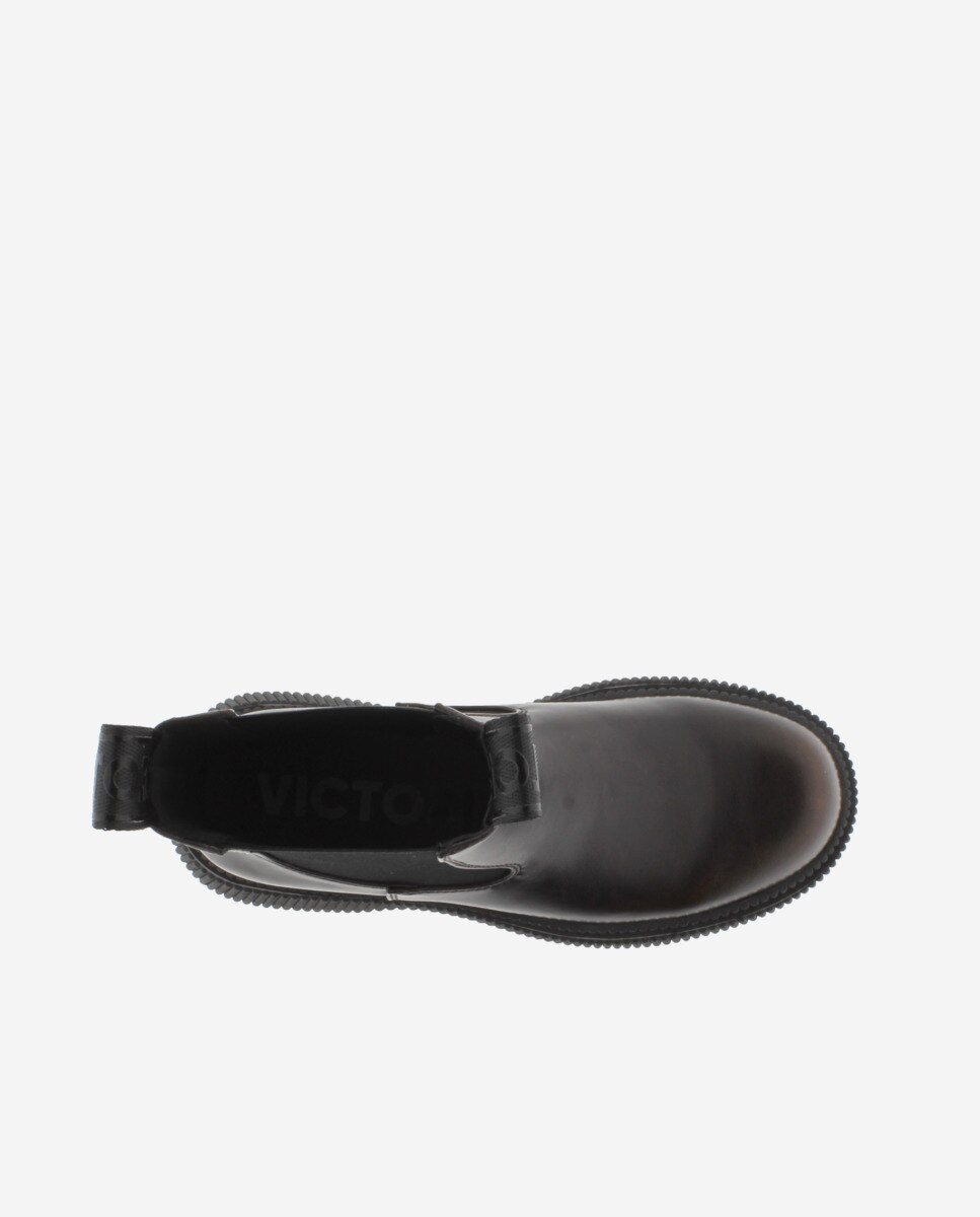 Botins em Preto Monocromo com Sola Grossa e Puxador Duplo Preto-4