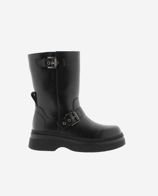 Imagem 0 de Botas em Preto Monocromo com Sola Grossa e Dupla Tira