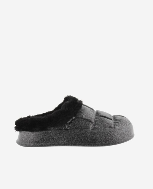 Imagem 0 de Pantufas Abertas de Phylon Glitter com Tira de Pelo Soft