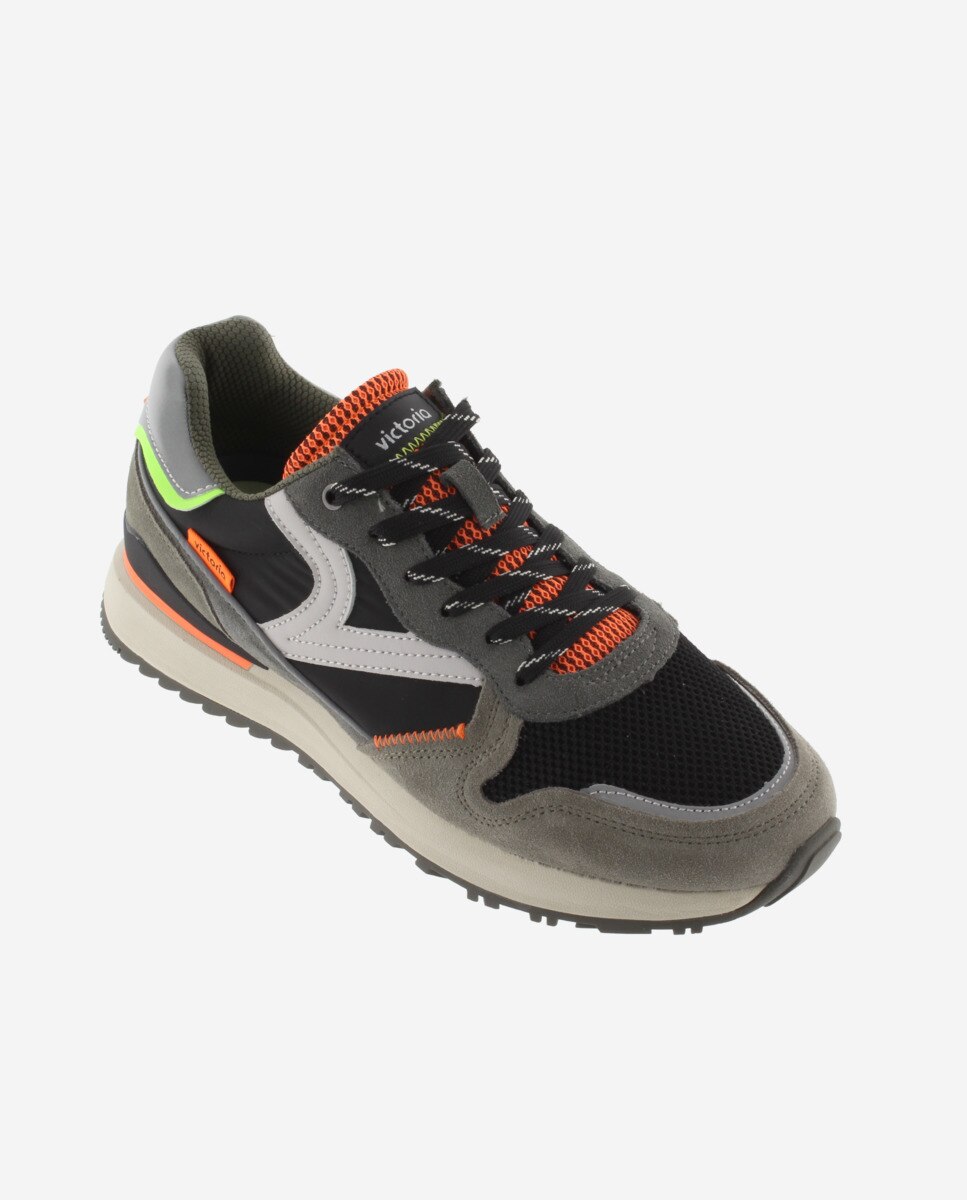 Sapatilhas Desportivas de Nylon com Peças Coloridas e Camurça e Logotipo Retro Multicolor-2