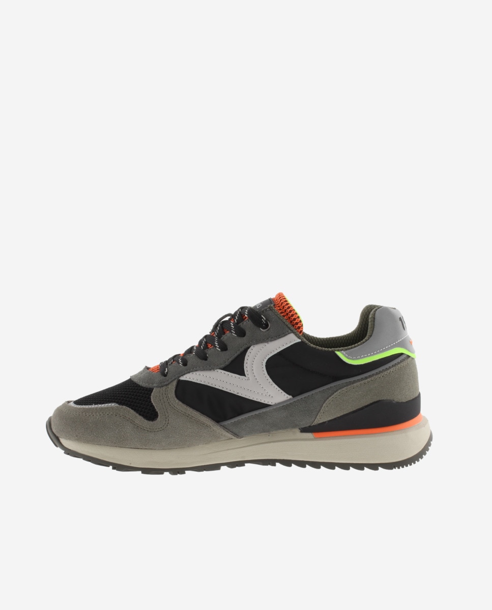 Sapatilhas Desportivas de Nylon com Peças Coloridas e Camurça e Logotipo Retro Multicolor-3