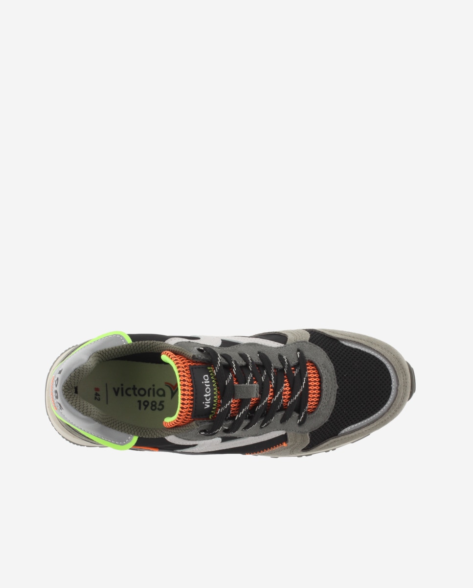 Sapatilhas Desportivas de Nylon com Peças Coloridas e Camurça e Logotipo Retro Multicolor-4