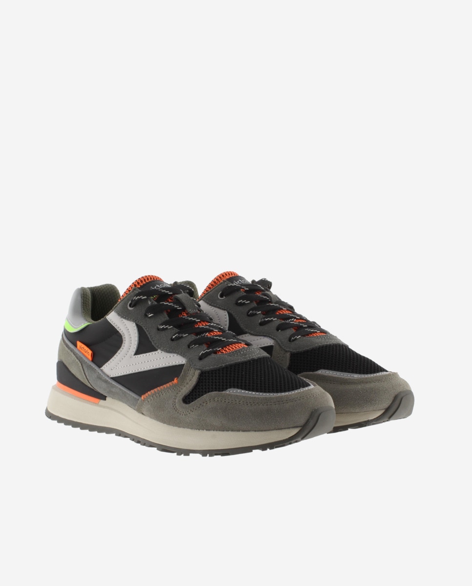 Sapatilhas Desportivas de Nylon com Peças Coloridas e Camurça e Logotipo Retro Multicolor-5