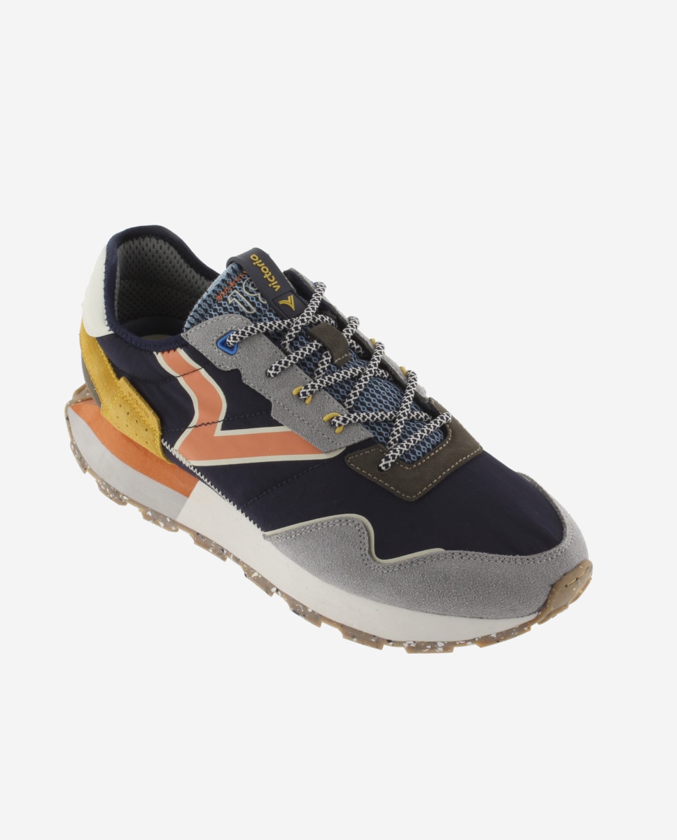 Sapatilhas Desportivas de Nylon com Peças de Camurça e Sola Serrilhada Multicolor-2