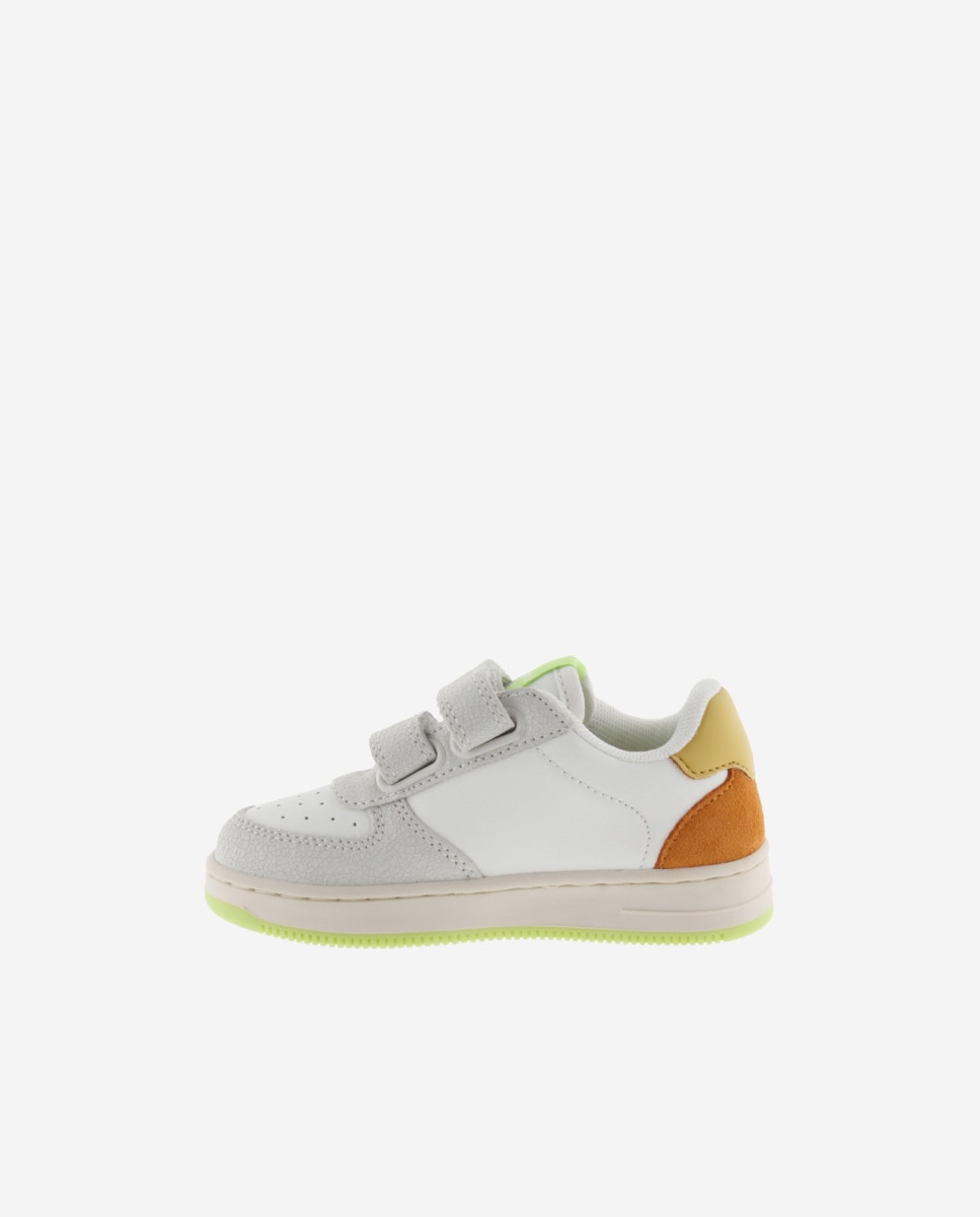 Sapatilhas Desportivas Infantil com Peças Coloridas e Camurça e Fecho Duplo Velcro Victoria Azul-3
