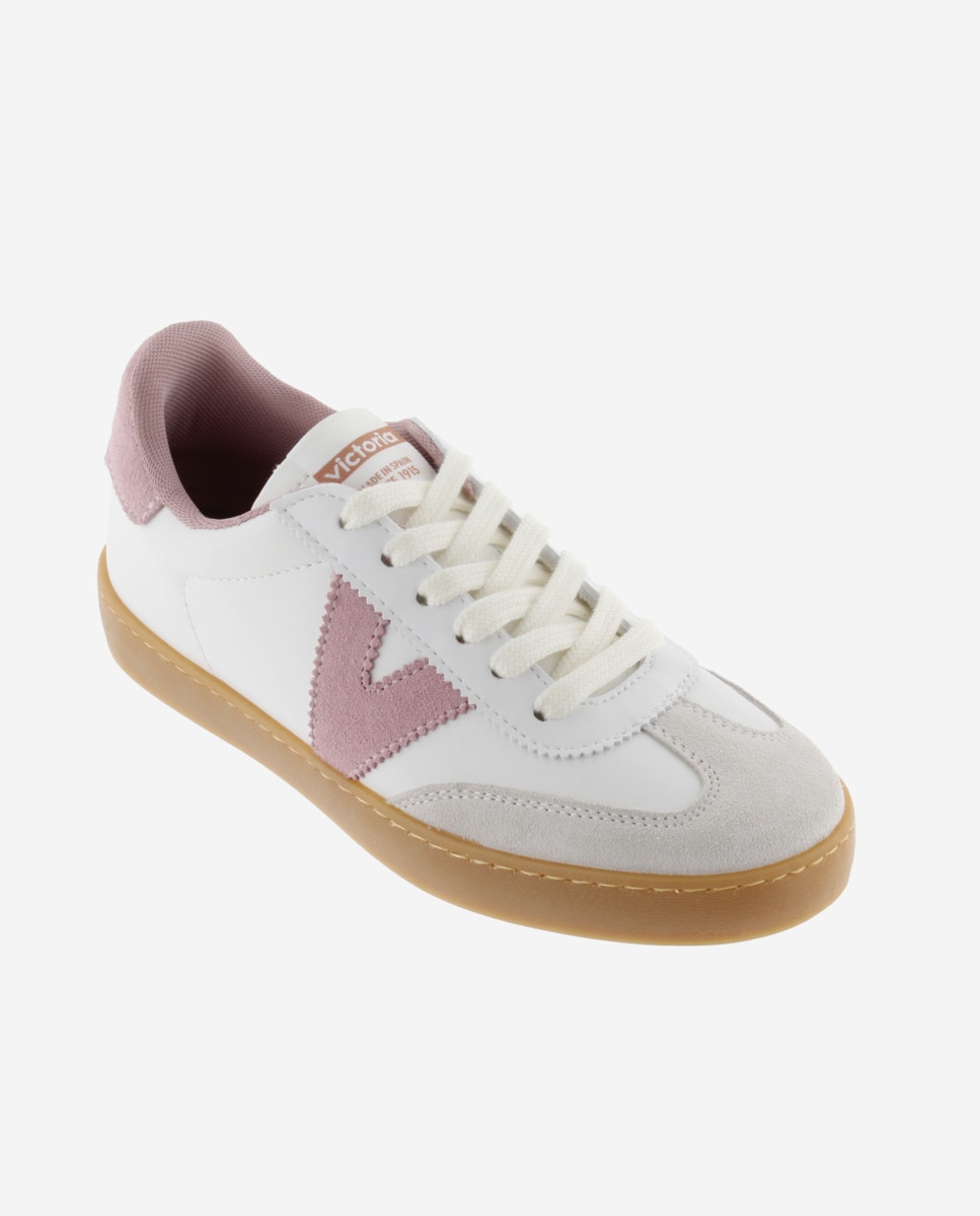 Sapatilhas Desportivas com Peças de Croute e Interior em Contraste Rosa-2