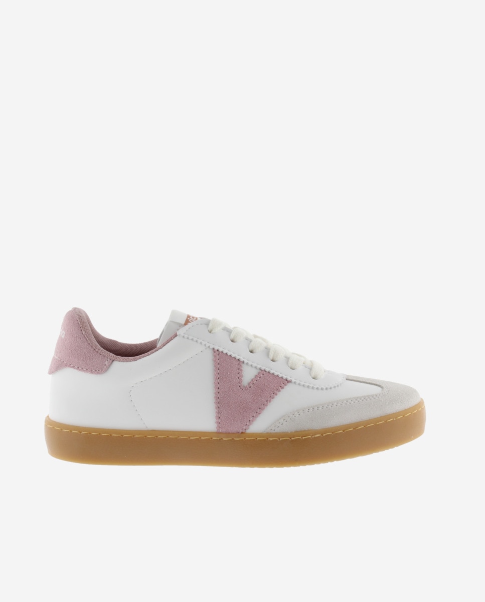 Sapatilhas Desportivas com Peças de Croute e Interior em Contraste Rosa-1