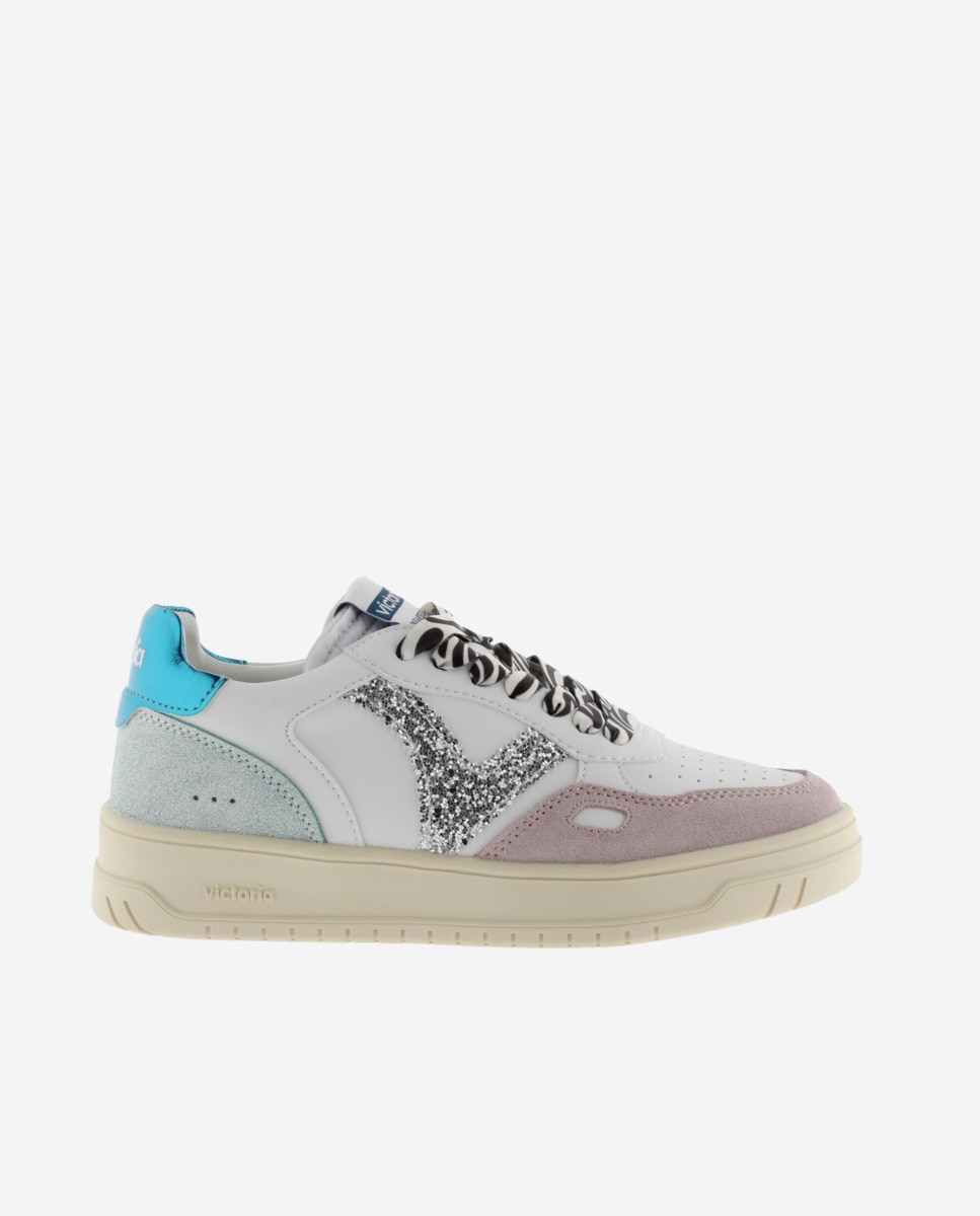 Sapatilhas Desportivas com Peças Metalizadas e Atacadores Animal Print Rosa-claro-1