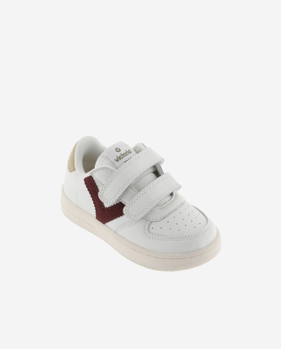 Sapatilhas Desportivas Infantil com Peças Coloridas e Velcro Bordeaux-2